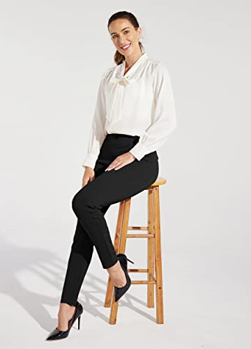 Willit Women's Yoga Dress Pants - Black, Large / 30 Inches, Skinny Fit, Office Casual Leggings