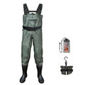 Green Fiblink Waterproof Fishing Waders with Boots - M11