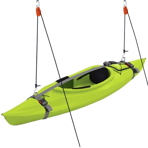 Kayak Ceiling Storage Hoist System - Heavy Duty Overhead Garage Rack