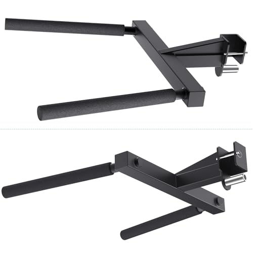 SELEWARE Dip Bar Attachment for Power Cage, 2x2 Inch, Fits 5/8" & 1" Holes — Heavy-Duty, Adjustable, Universal Compatibility