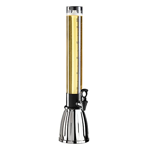 Oggi Beer Tower 88oz Stainless Steel Beverage Dispenser with Ice Tube & Spigot