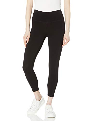 Energy Zone Women's Cotton Stretch 7/8 Leggings with Pockets - Large Deep Black