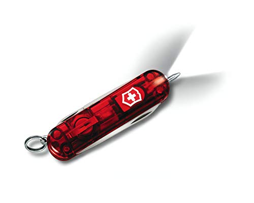 Victorinox Swiss Army Pocket Knife with LED Light, Multi-Tool, Small Red