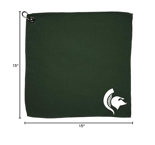Team Golf NCAA Michigan State Spartans Microfiber Golf Towel, 15x15 (Multicolor)