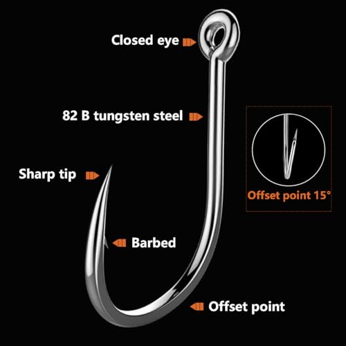 Black Small Fishing Hooks Set 300pcs - 10 Sizes for Freshwater Fishing