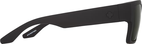 Spy Optic Cyrus Matte Black Square Sunglasses with Color & Contrast Lenses