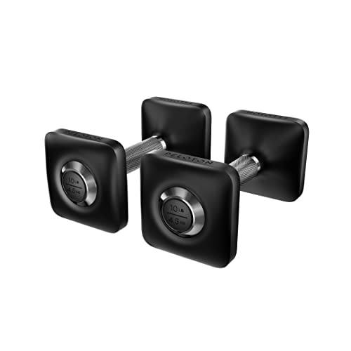 Peloton 10lb Ergonomic Cast Iron Dumbbells with Urethane Coating & Non-Slip Handles - Set of Two