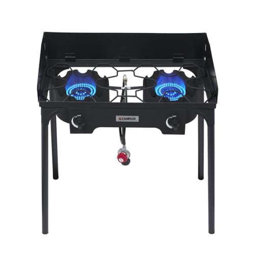 Camplux 260,000 BTU Heavy Duty 2-Burner Propane Camping Stove for Outdoor Cooking