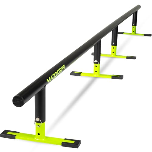 Madd Gear 99" Green Round Grind Rail for Scooters, Skateboards & Inline Skates - Adjustable Height