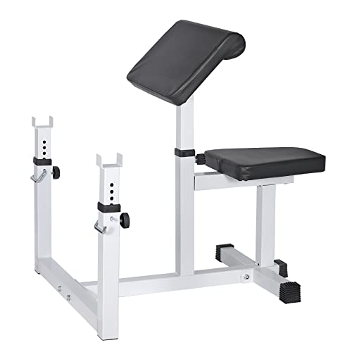 Preacher Curl Weight Bench with Adjustable Height, Heavy Duty 450LBS Capacity
