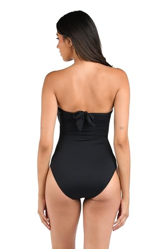 La Blanca Women's Island Goddess Halter One-Piece Swimsuit Black 8