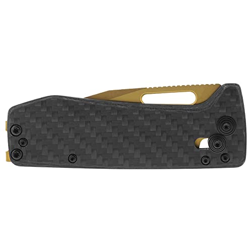 SOG Ultra XR Folding Knife Carbon & Gold - Slim Titanium Pocket & Money Clip - CPM S35VN Steel