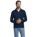Lands' End Bedford Rib Quarter Zip Sweater - Large Radiant Navy