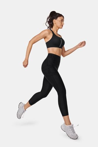 Fanka Powerband Resistance Leggings for Women - Black 10 / 7/8 Length Sculpting Compression Reversible