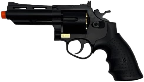 Valken Infinity 357 Airsoft Revolver Pistol - Black Green Gas Gun with 6 Cartridges