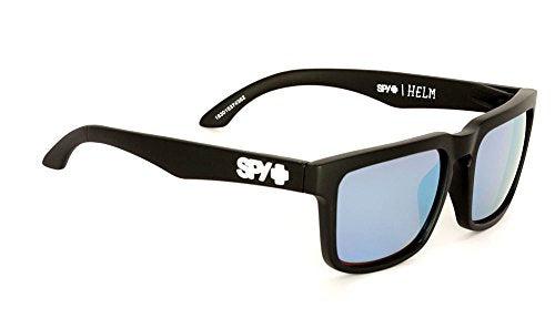 Unisex Matte Black Spy Helm Sunglasses with Light Blue Spectra Lens