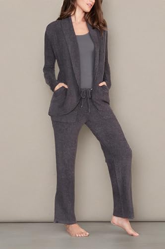 Barefoot Dreams CozyChic Lite Circle Cardi Large Carbon Sweater