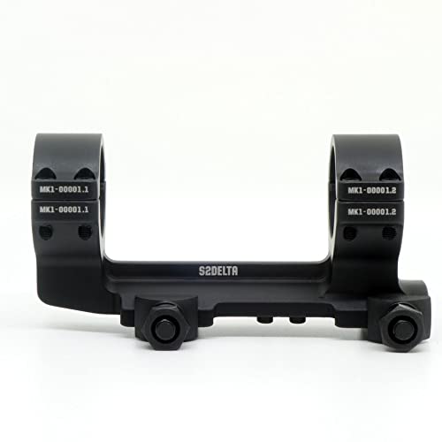 S2Delta MK1 Cantilever Scope Mount, 30mm Dual Ring for Picatinny Rail Riflescope Rings with Forward Offset