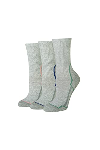 Women's Cushioned Hiking Crew Socks - Heather Grey, 6-9, 3 Pairs