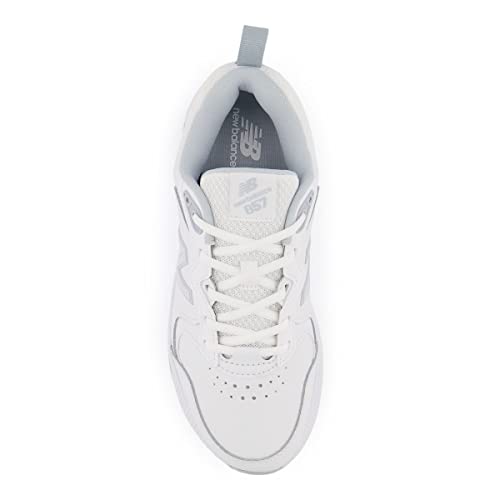 New Balance Women's 857 V3 Cross Trainer Shoes - White/Cyclone, 10.5