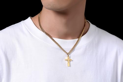 Gold 16-Inch Baseball Cross Necklace for Team Players & Fans - Kids Size