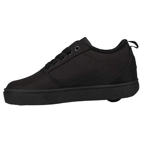 Heelys Pro 20 Shoes for Kids & Adults - Black, Big Kid Size 7, Canvas Skate Sneakers with Removable Wheels