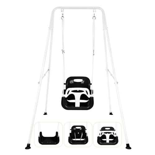 Bighaki808 White 3-in-1 Toddler Swing Set Indoor & Outdoor Heavy Duty