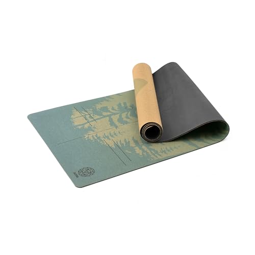 Peaceful Mountain Cork Yoga Mat 72x26x4mm Extra Large Non-Slip Support