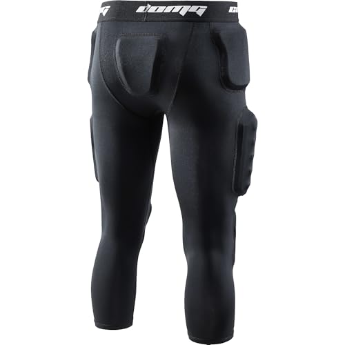 COOLOMG Men's Football Girdle with 7 Pads, Adult Padded Compression Shorts, Black / Medium