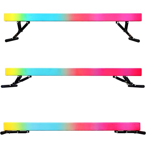 FC FUNCHEER Rainbow Gradient Adjustable Kids Gymnastics Balance Beam - 8FT