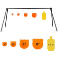 A- 1/2" Thick AR500 Target System with Stand & Gong Targets - Heavy Duty Shooting Practice for Rifle & Pistol