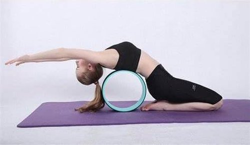 Yoga Wheel 12.5" dia. – Anti-Slip Back Opener for Flexibility, Posture & Muscle Relief – Ideal Prop for Yoga, Pilates and Full Body Stretching. Free Holy Health® Totebag. Color: Blue
