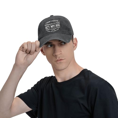 Act My Age Retirement Baseball Cap - Funny Dad Hat with Cross for Men