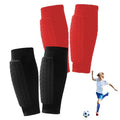 Kids Soccer Shin Guards with Honeycomb Padding - Black+Red, Small