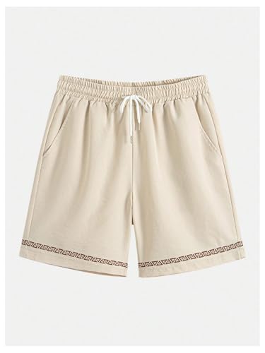 VIPWOLF Men's Summer Vacation Cruise Outfits 2 Piece Hawaiian Shorts Sets - X-Large Apricot