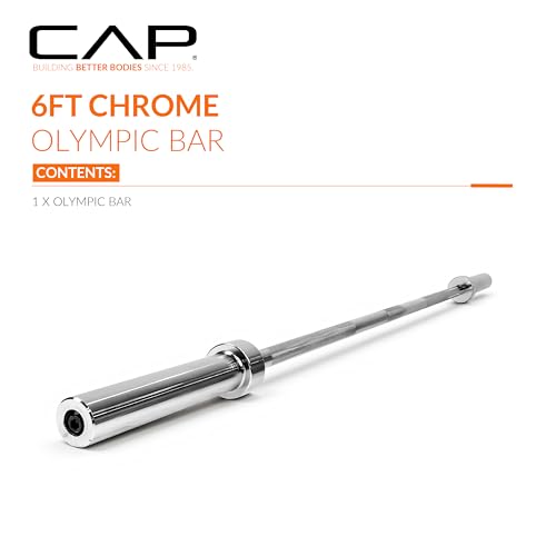 CAP Barbell 6FT Classic Olympic Weight Barbell - Chrome, 500LB Capacity