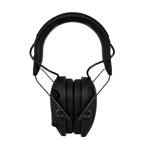 WALKER'S Razor Rechargeable Electronic Muff - HD Speakers 21dB NRR Compact Collapsible Hunting Shooting Hearing Protection Earmuffs, USB Charging Cable Included, Black