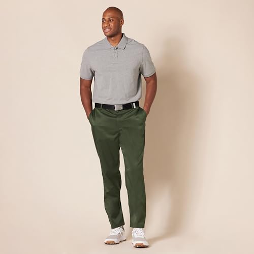 Men's Athletic-Fit Moisture-Wicking Golf Pants - Dark Olive, 30W x 28L