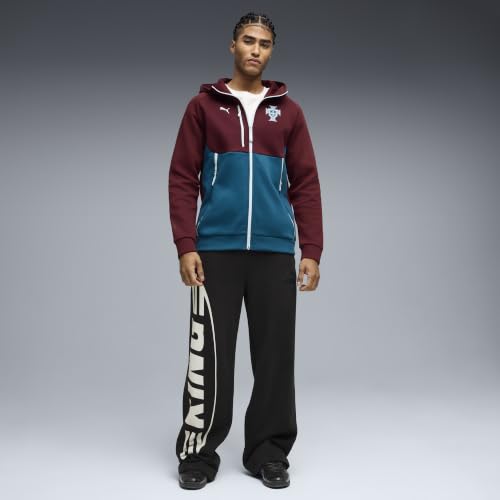 Men's Full Zip Hoodie - Portugal Travel Range, Ruby Shimmer Ocean Tropic, Large
