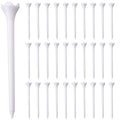 Plastic Golf Tees 3-1/4 Inch White Pack of 30 - High Visibility, Promotes Longer Drives