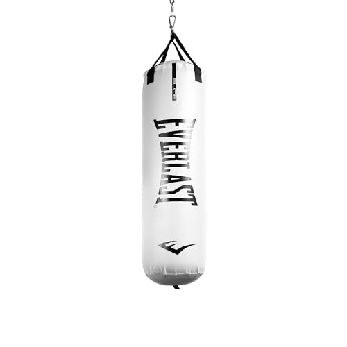 Everlast Elite 80lb White Punching Bag - Heavy-Duty Boxing MMA Training Equipment