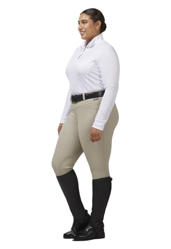 Women's Encore Long Sleeve Show Shirt - Lightweight Equestrian Competition Top, X-Small White / Bit of Luck