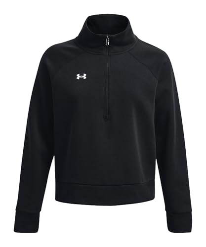 Under Armour Women's Rival Fleece Half Zip - Medium Black White