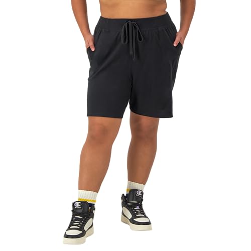 Women's Jersey Shorts Black 1X Plus Size Lightweight Comfortable Shorts