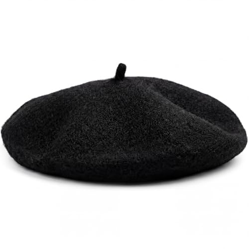 SATINIOR Kid Beret Hat French Beanie Cap for Girls - Black