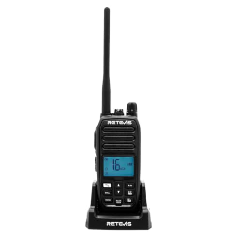 Marine VHF Radio 5W Waterproof Floating Handheld with Noise Cancellation