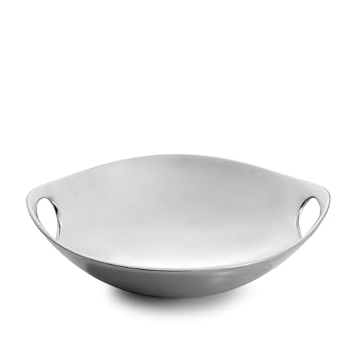 10-Inch Metal Alloy Serving Bowl with Handles for Snacks & Home Décor