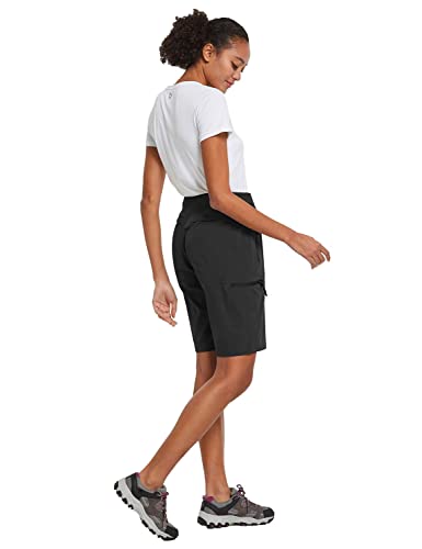 Women's Long Hiking Bermuda Shorts Large - Black, Quick Dry, UPF 50+