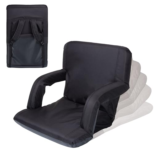 PICNIC TIME Ventura Stadium Seat Black / Standard - Portable Reclining Bleacher Chair with Back Support
