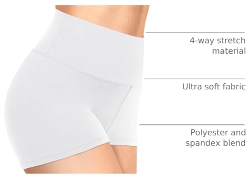 TNNZEET 3 Inch High-Waisted Biker Shorts for Women with Pockets, 8" Inseam Mini/Plus Size